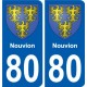 80 Roye blason autocollant plaque stickers ville