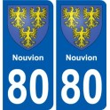 80 Roye escudo de armas de la etiqueta engomada de la placa de pegatinas de la ciudad