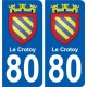 80 Roye blason autocollant plaque stickers ville