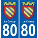80 Roye blason autocollant plaque stickers ville