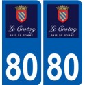 80 Le Crotoy logo autocollant plaque stickers ville