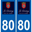 80 Roye logo adesivo piastra adesivi città