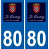 80 Le Crotoy logo autocollant plaque stickers ville