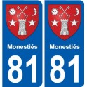 81 Graulhet coat of arms sticker plate stickers city