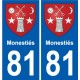 81 Graulhet blason autocollant plaque stickers ville