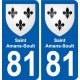 81 Graulhet escudo de armas de la etiqueta engomada de la placa de pegatinas de la ciudad