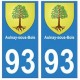 93 Aulnay-sous-bois blason autocollant plaque stickers ville