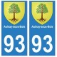 93 Aulnay-sous-bois blason autocollant plaque stickers ville