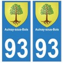 93 Aulnay-sous-bois blason autocollant plaque stickers ville