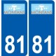81 Graulhet logo autocollant plaque stickers ville