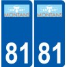 81 Graulhet logo autocollant plaque stickers ville