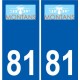 81 Graulhet logo sticker plate stickers city