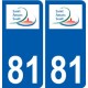 81 Graulhet logo autocollant plaque stickers ville