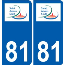 81 Graulhet logotipo de la etiqueta engomada de la placa de pegatinas de la ciudad