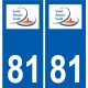 81 Graulhet logo autocollant plaque stickers ville