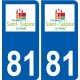 81 Graulhet logo sticker plate stickers city