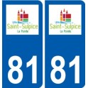 81 Graulhet logotipo de la etiqueta engomada de la placa de pegatinas de la ciudad