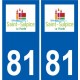 81 Graulhet logo autocollant plaque stickers ville