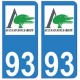 93 Aulnay-sous-Bois logo autocollant plaque stickers ville