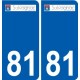 81 Graulhet logotipo de la etiqueta engomada de la placa de pegatinas de la ciudad