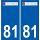 81 Graulhet logo autocollant plaque stickers ville