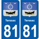 81 Graulhet blason autocollant plaque stickers ville