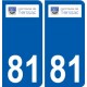81 Graulhet logo autocollant plaque stickers ville