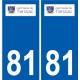 81 Graulhet logo autocollant plaque stickers ville