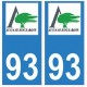 93 Aulnay-sous-Bois logo autocollant plaque stickers ville