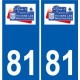81 Graulhet logo sticker plate stickers city