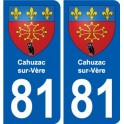 81 Graulhet escudo de armas de la etiqueta engomada de la placa de pegatinas de la ciudad