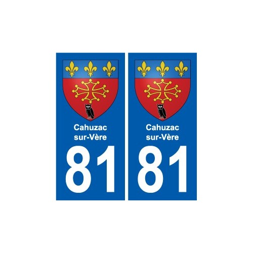 81 Graulhet escudo de armas de la etiqueta engomada de la placa de pegatinas de la ciudad