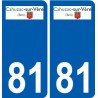 81 Graulhet logo sticker plate stickers city