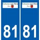 81 Graulhet logo autocollant plaque stickers ville