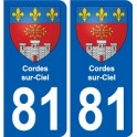 81 Graulhet coat of arms sticker plate stickers city