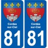 81 Graulhet blason autocollant plaque stickers ville