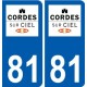 81 Graulhet logo autocollant plaque stickers ville