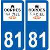 81 Graulhet logo sticker plate stickers city