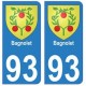 93 Bagnolet blason autocollant plaque stickers ville