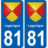 81 Graulhet coat of arms sticker plate stickers city