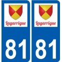 81 Graulhet logo sticker plate stickers city