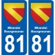 81 Graulhet blason autocollant plaque stickers ville