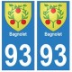 93 Bagnolet blason autocollant plaque stickers ville