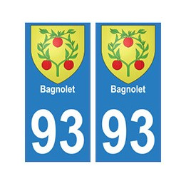 93 Bagnolet blason autocollant plaque stickers ville