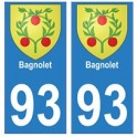 93 Bagnolet blason autocollant plaque stickers ville