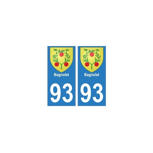 93 Bagnolet blason autocollant plaque stickers ville
