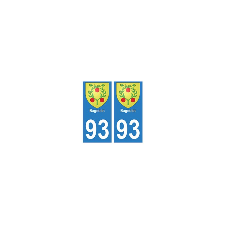 93 Bagnolet blason autocollant plaque stickers ville