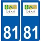 81 Graulhet logo autocollant plaque stickers ville