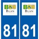81 Graulhet logo autocollant plaque stickers ville