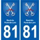 81 Graulhet blason autocollant plaque stickers ville
